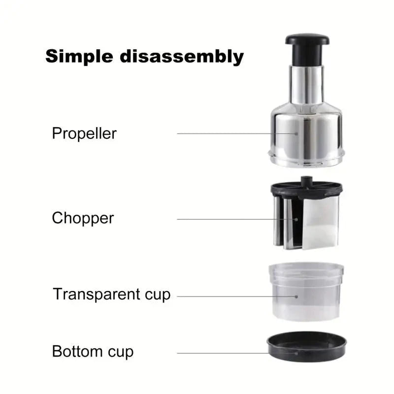 Manual Onion Chopper Stainless Steel Garlic Presser Food Crusher Cutter Meat Mincer Hand Press for Vegetable Kitchen Tool MU Group