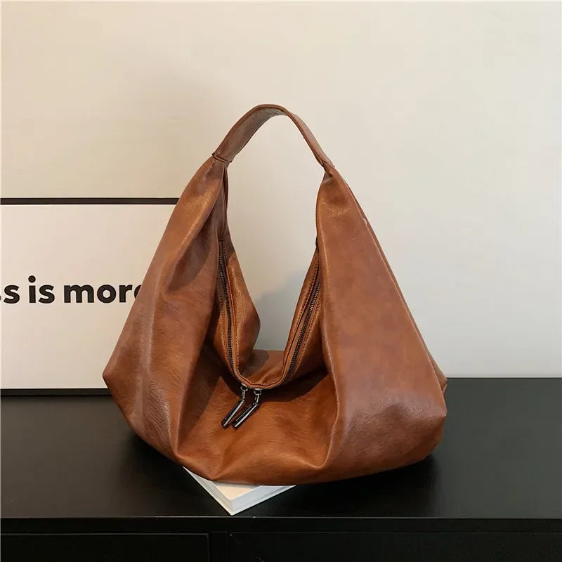 Sac à Main Femme Grand Modèle Hobo – Sac Bandoulière en Cuir Souple