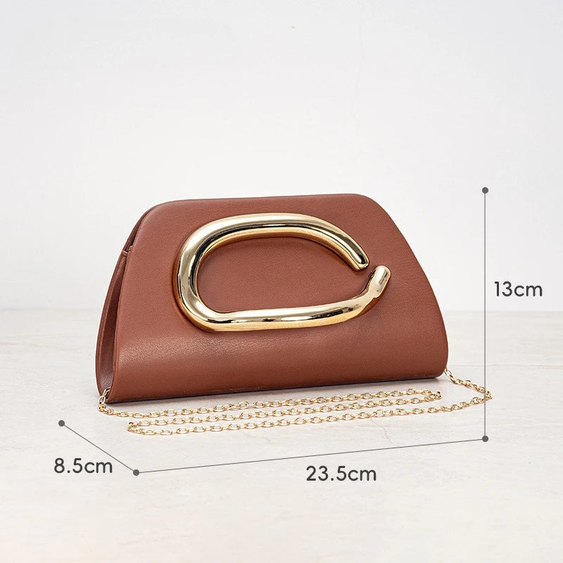 Pochette Femme Chic en Forme de Boîte – Sac Soirée avec Fermeture Métal Doré