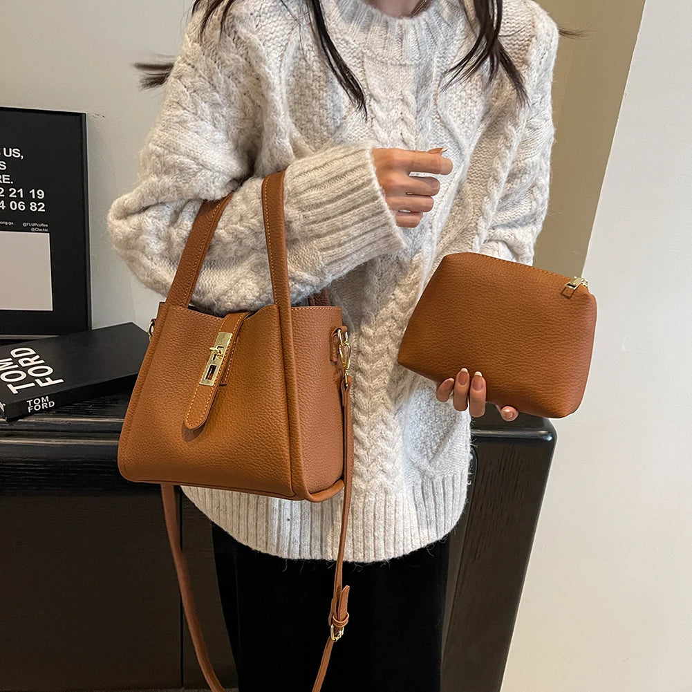 Petit Sac Bandoulière Femme en PU Cuir – Sac Rétro à Fermeture Magnétique
