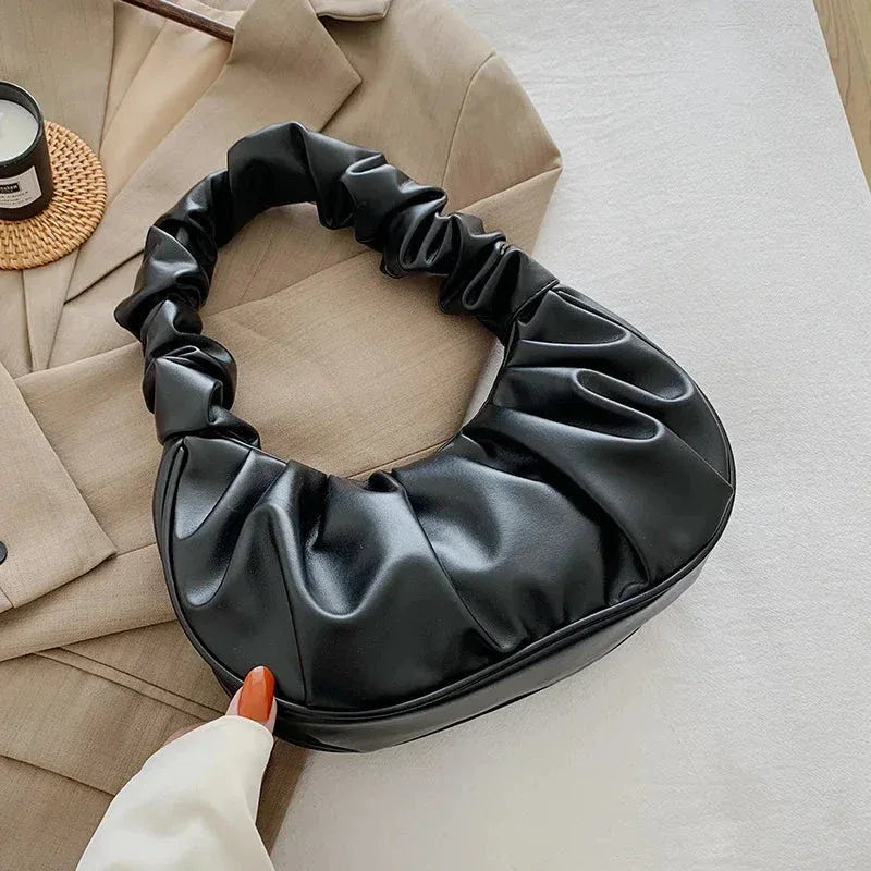 Sac à Main Femme Été – Sac à Poignée Plissée PU, Sac Hobo de Mode et Sac à Bandoulière - Justyol