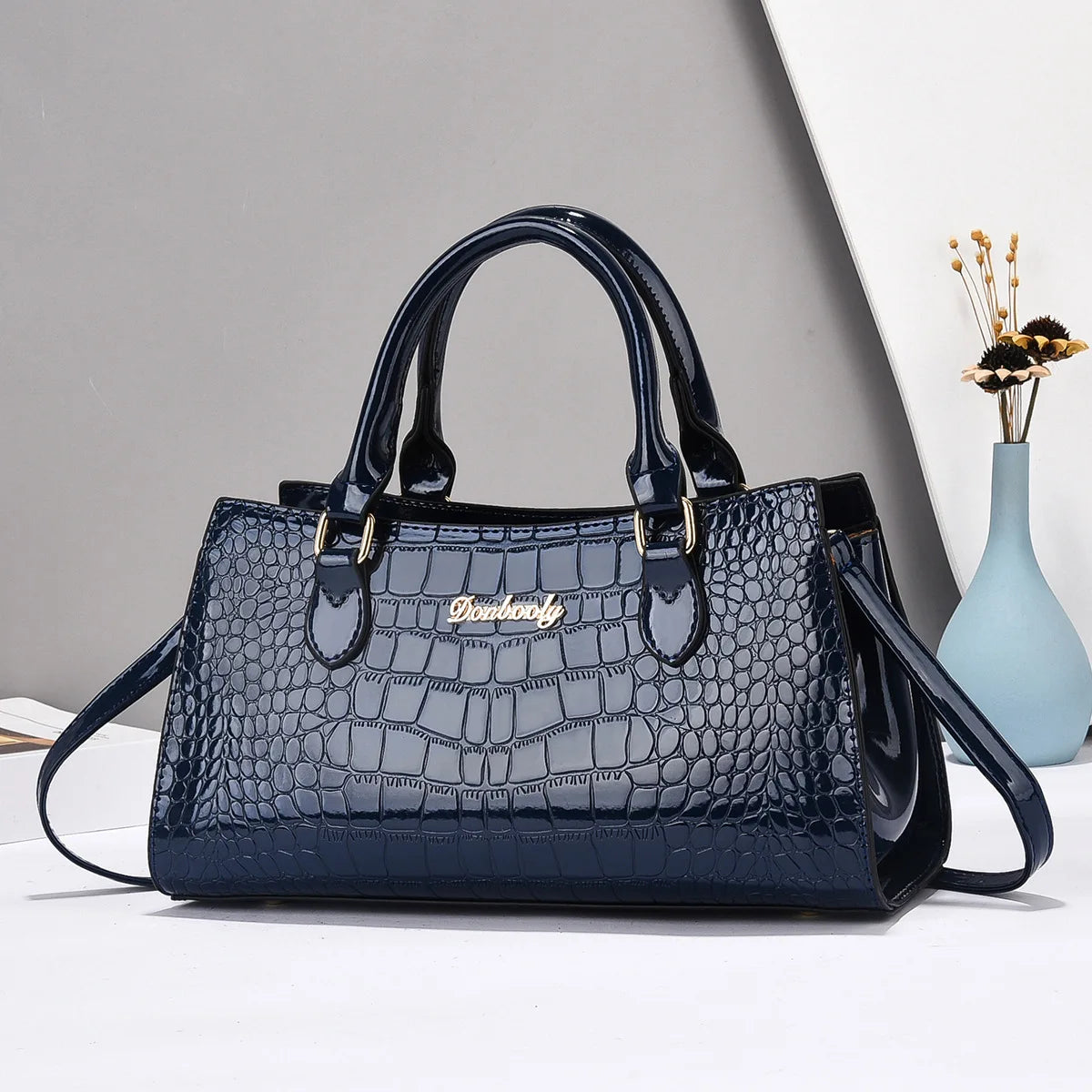 Sac à Main Femme en Cuir avec Motif Crocodile