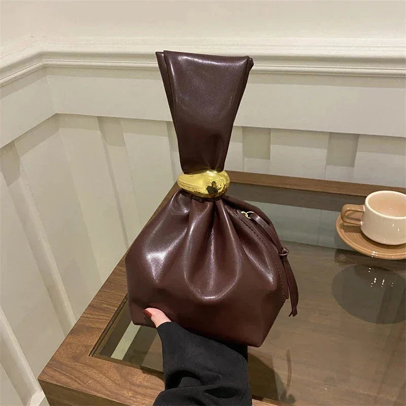 Petit Sac Sous l'Aisselle Femme – Sac Plissé en Cuir PU, Sac à Bandoulière Rétro Élégant, Sac à Main Mode - Justyol