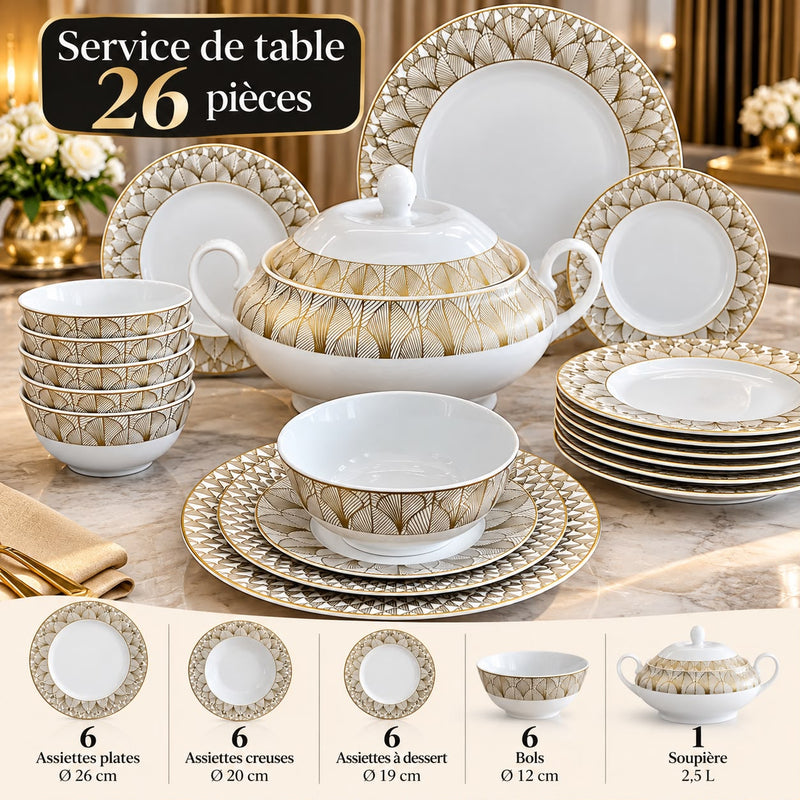 SERVICE 26PC  SOUPIERE + 6 BOL +6 ASSIETTE