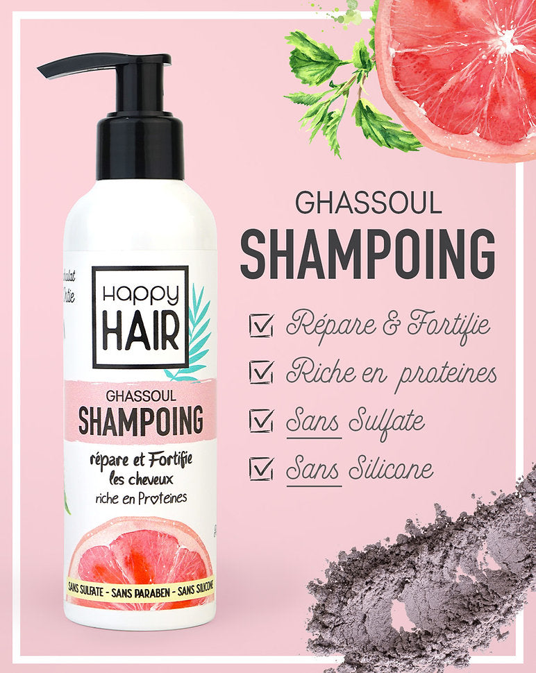 SHAMPOING Naturel au GHASSOUL Sans Sulfate Sans Silicone 170 ML | UrbanK URBANK