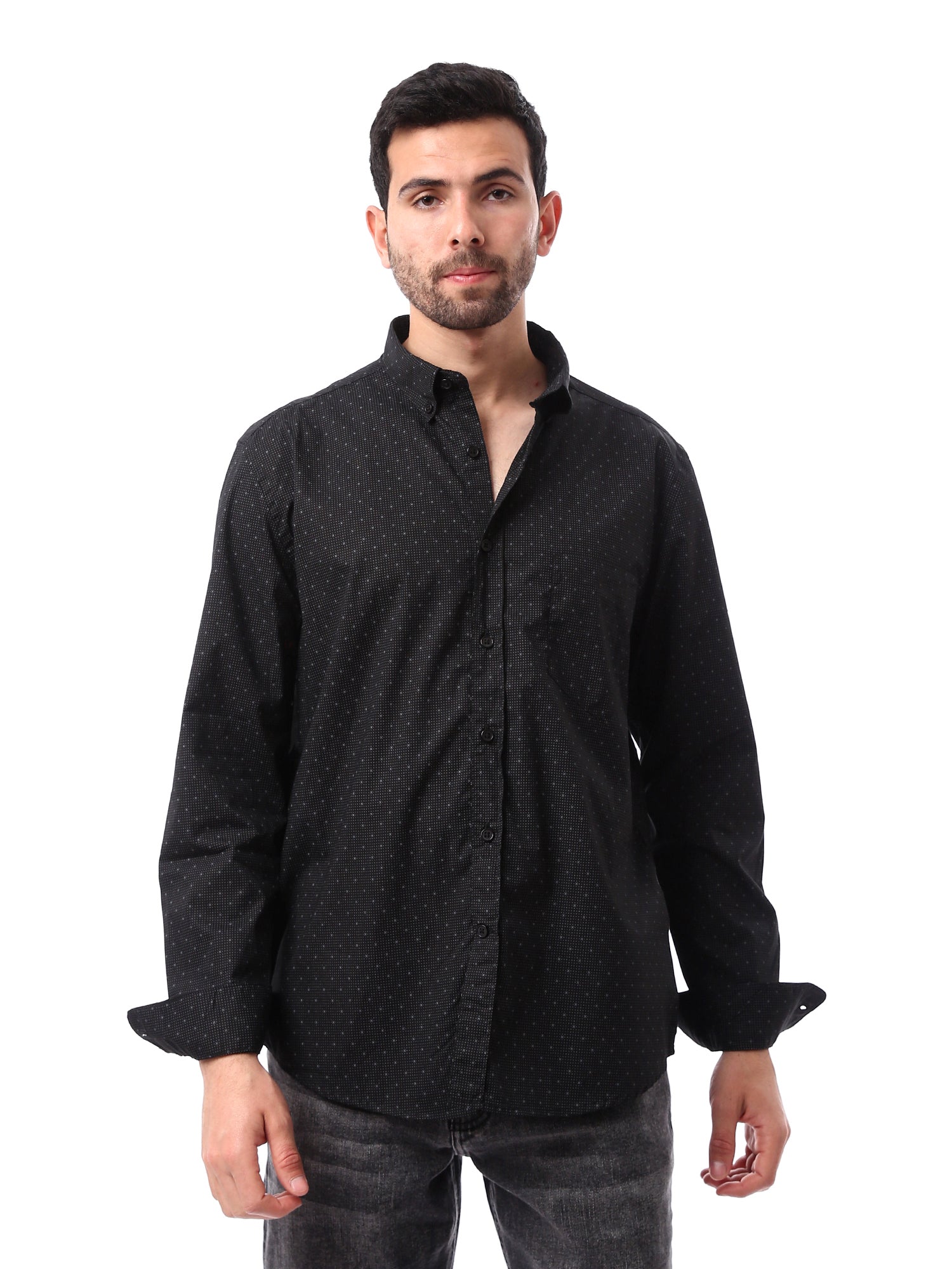 Chemise pour homme classique unie à manches longues – Design moderne et élégant – SHI24SAER17437TM1