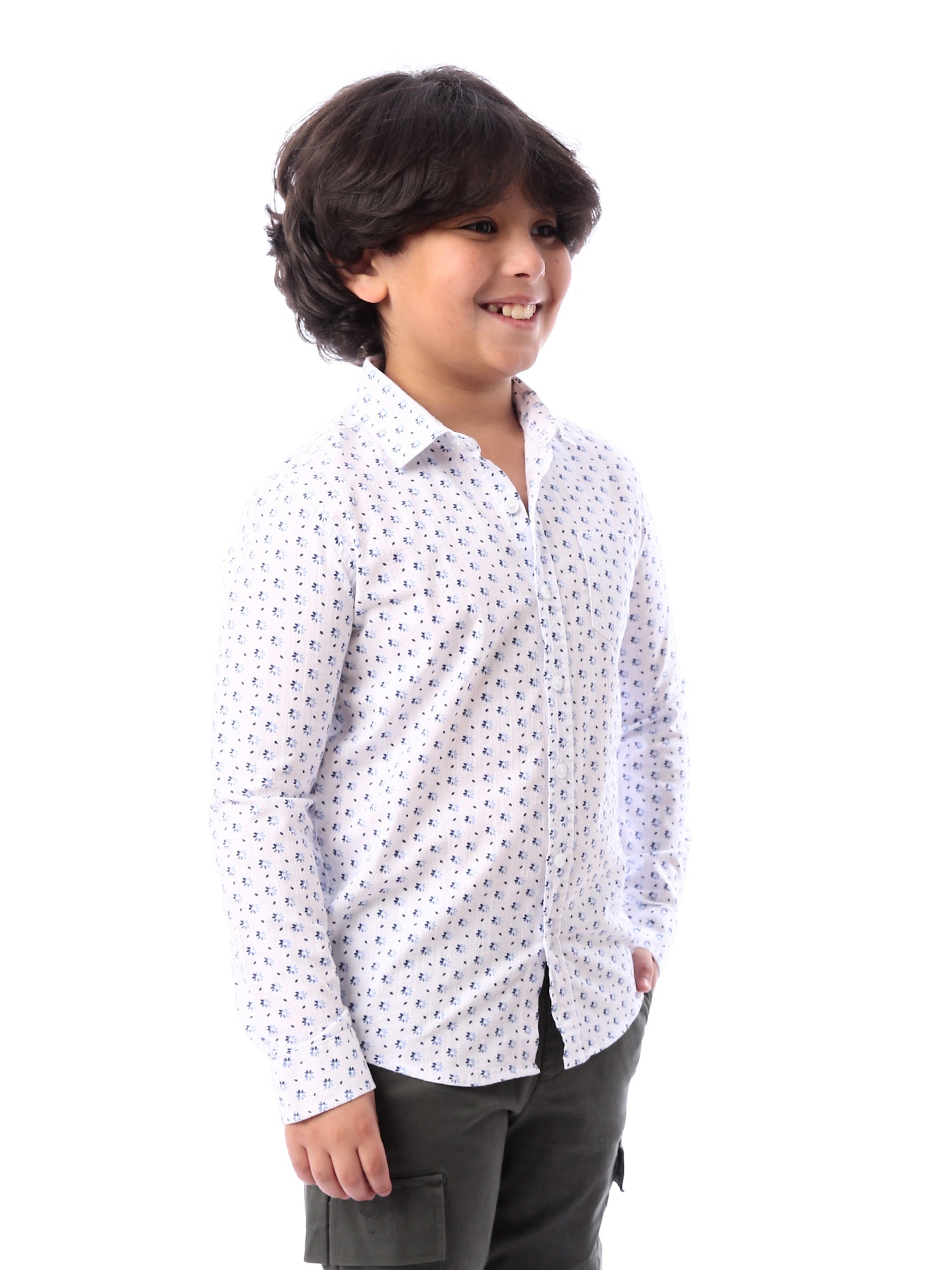 Chemise pour garçon décorée de motifs distinctifs - SHI24SAIR19543TB1