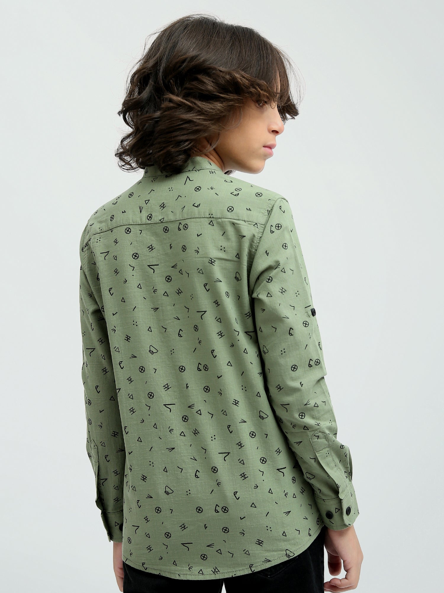 Chemise Enfant à Manches Longues – Design Moderne avec Impressions Uniques - SHI24SASS31136TJ1