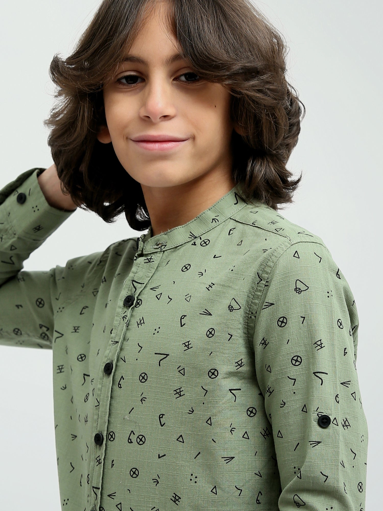 Chemise Enfant à Manches Longues – Design Moderne avec Impressions Uniques - SHI24SASS31136TJ1