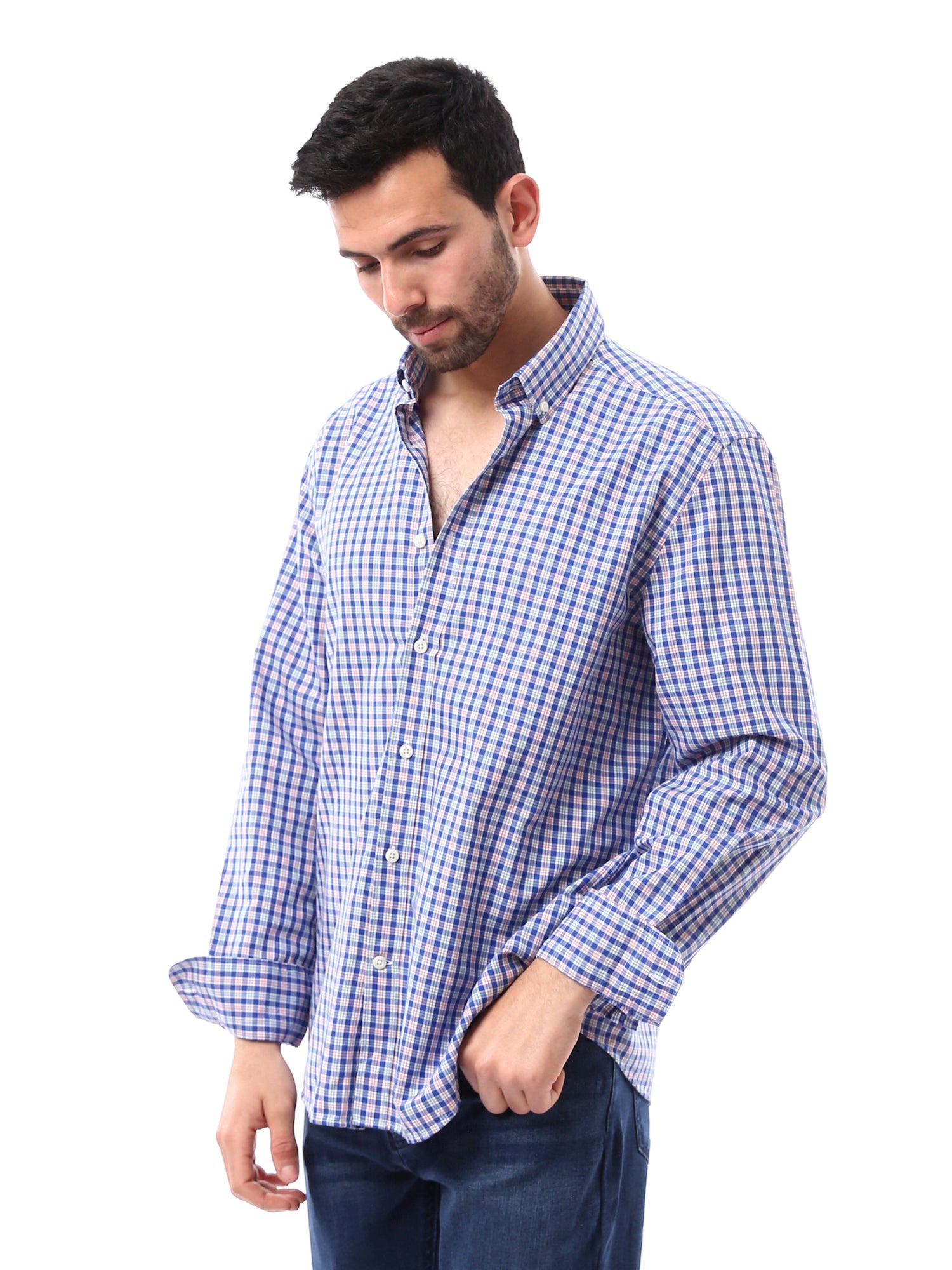 <tc>Chemise à manches longues pour hommes, design à carreaux - SHI24SCCR17412TM1</tc>