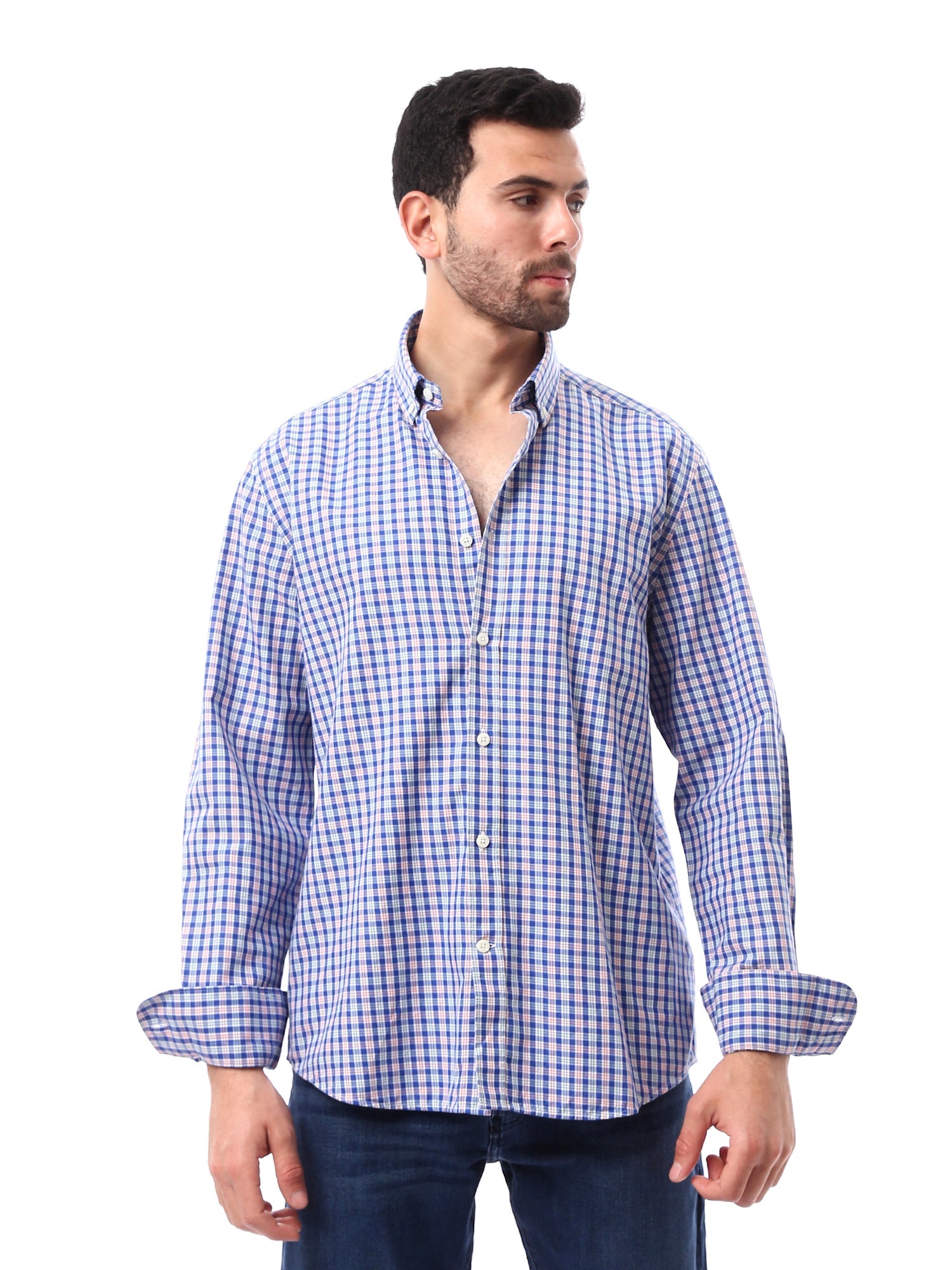 <tc>Chemise à manches longues pour hommes, design à carreaux - SHI24SCCR17412TM1</tc>