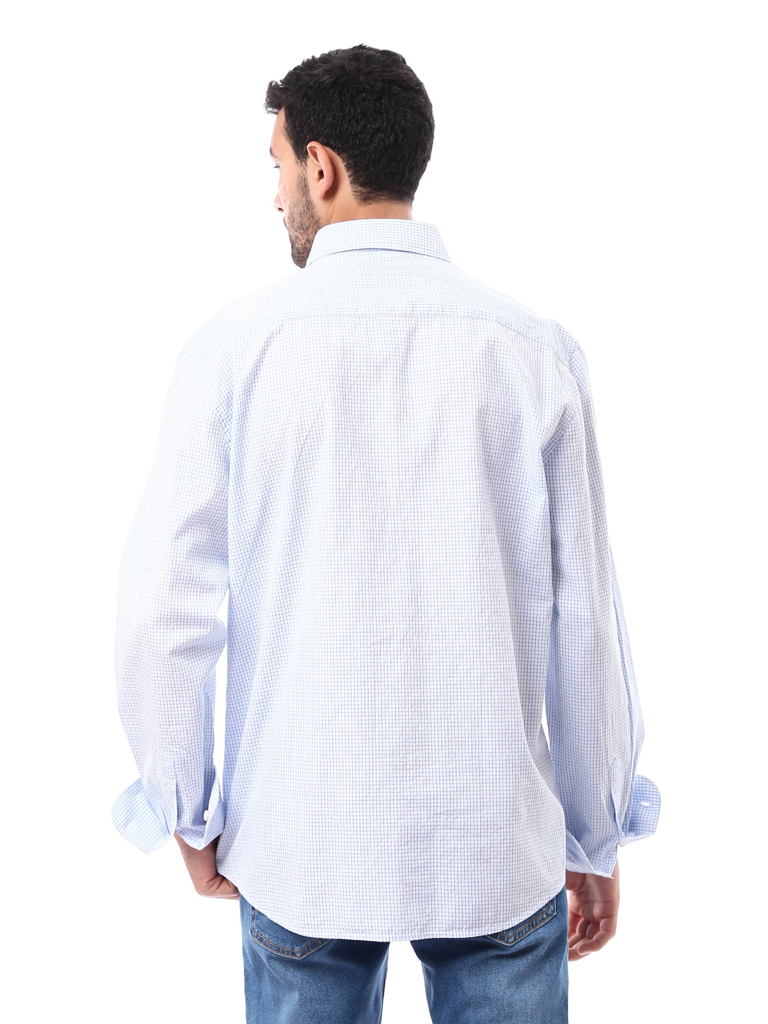 Polo homme à manches longues – coloris rose clair avec design en maille – SHI24SCCR17413TM1