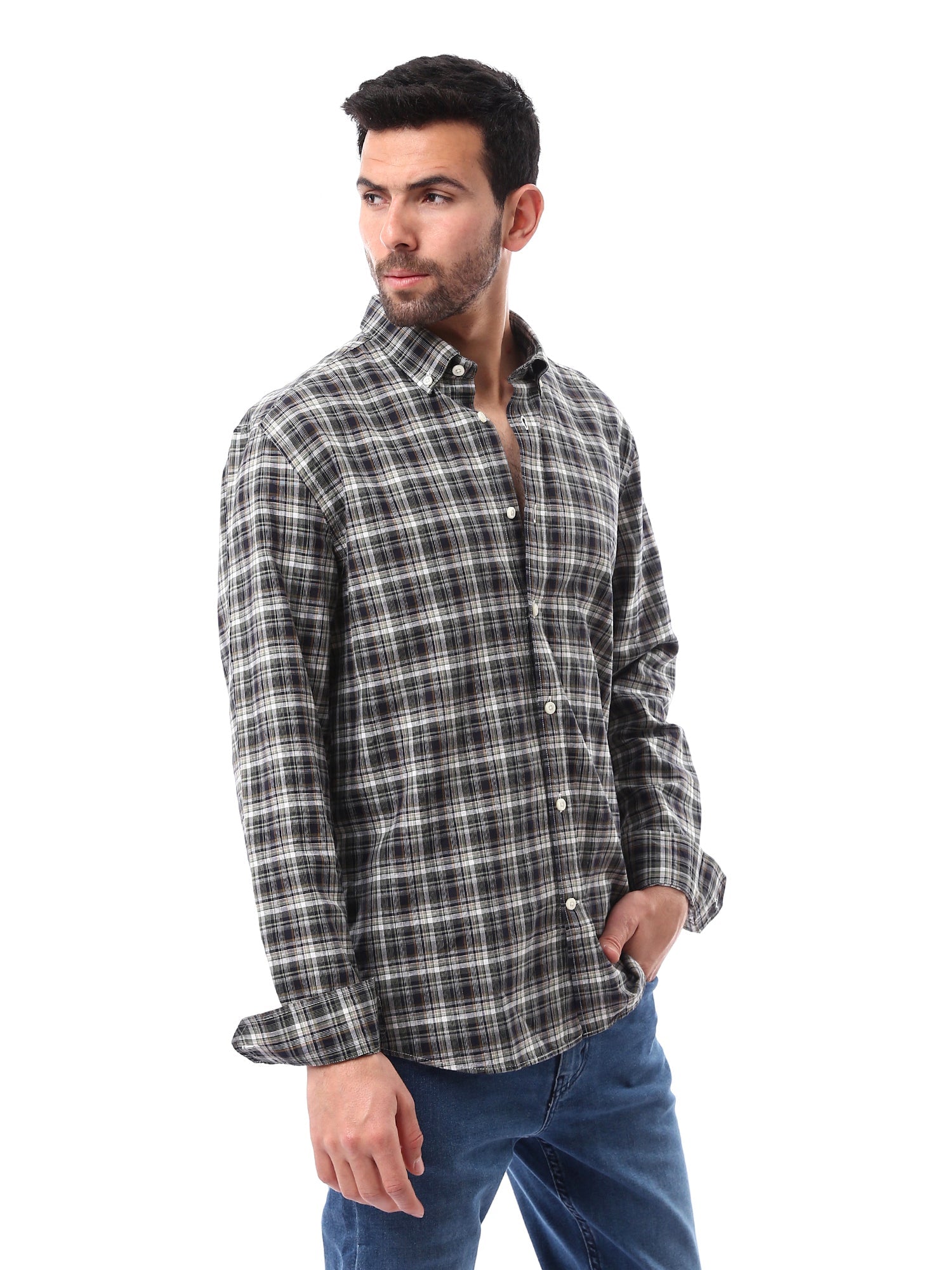Chemise pour homme à carreaux à manches longues - Design moderne et confortable - SHI24SCIR17404TM1