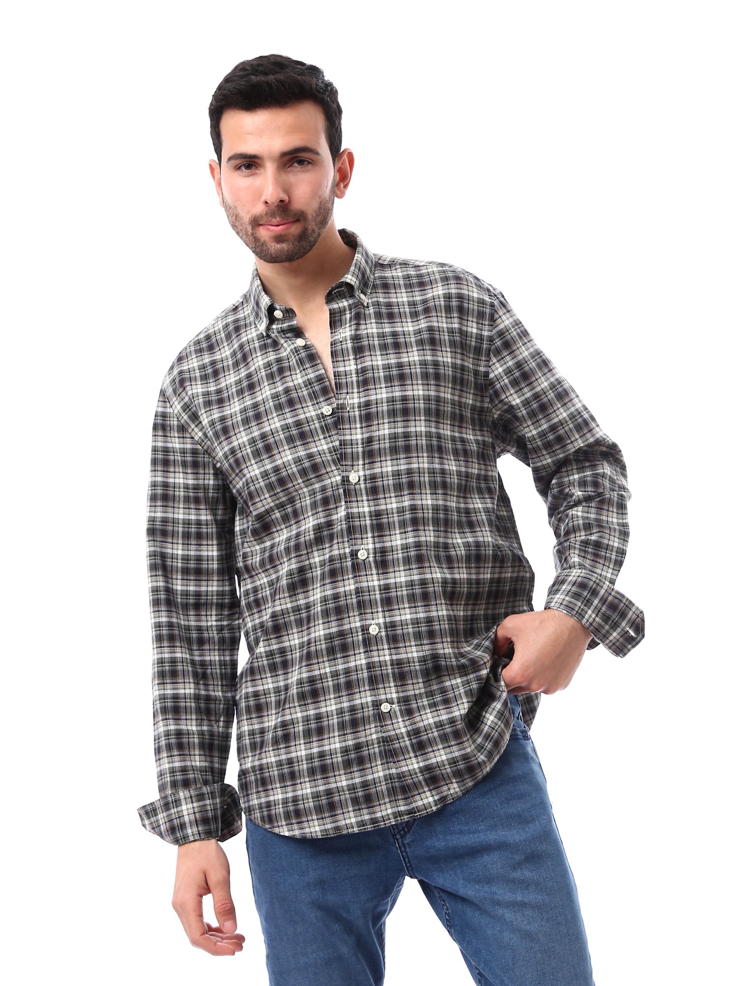 Chemise pour homme à carreaux à manches longues - Design moderne et confortable - SHI24SCIR17404TM1