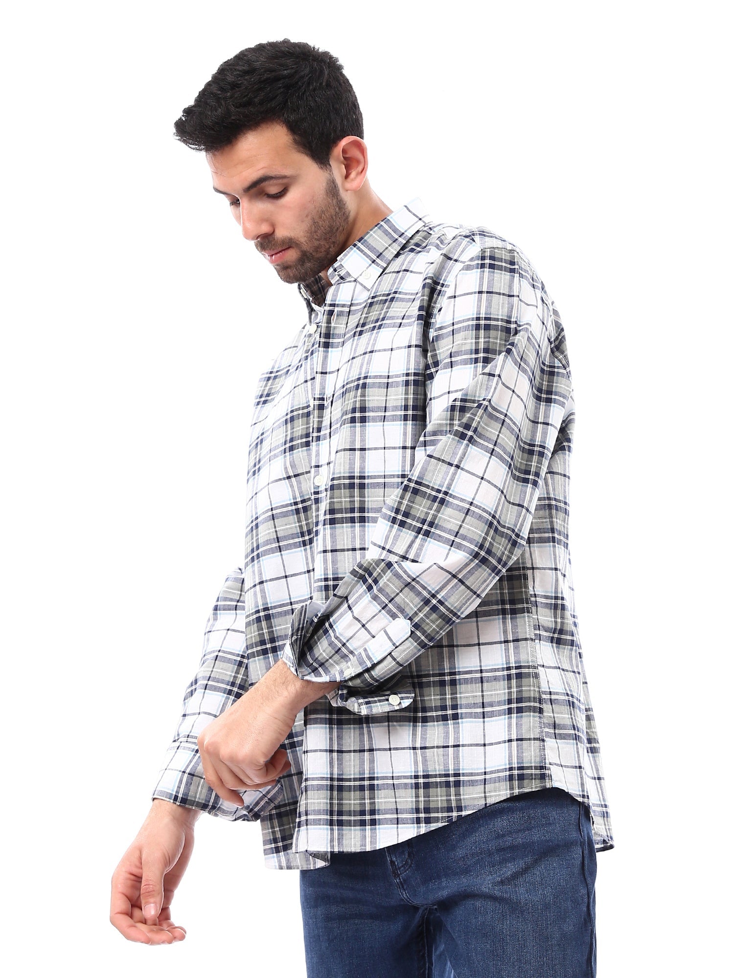 Chemise homme à carreaux classique à manches longues – SHI24SCIR17406TM1