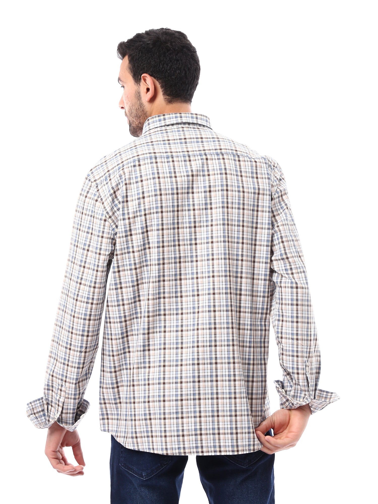 قميص بكم طويل للرجال كاروهات كلاسيكي أنيق - SHI24SCOR17408TM1