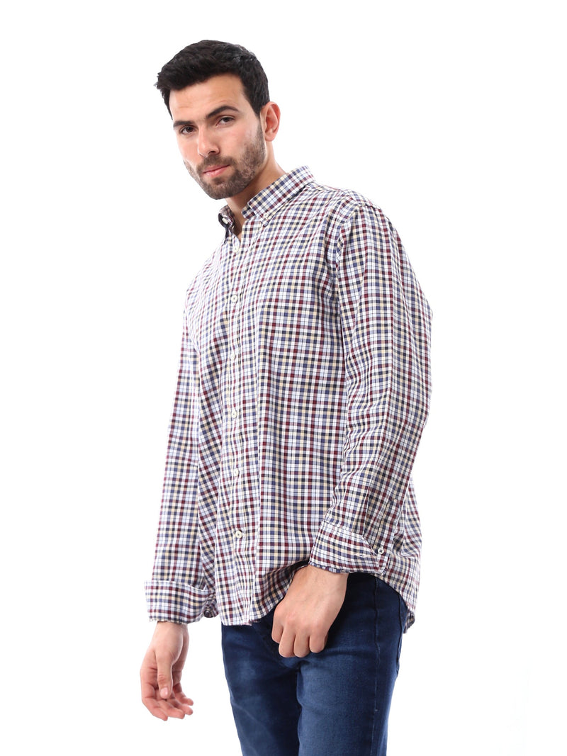 Chemise homme à manches longues à carreaux, classique et élégante – SHI24SCOR17408TM1
