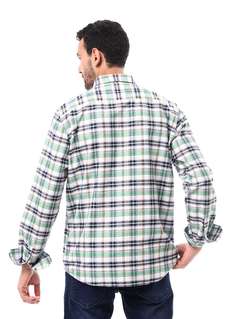 قميص رجالي كاروهات بأكمام طويلة - تصميم عصري ومريح - SHI24SCOR17410TM1