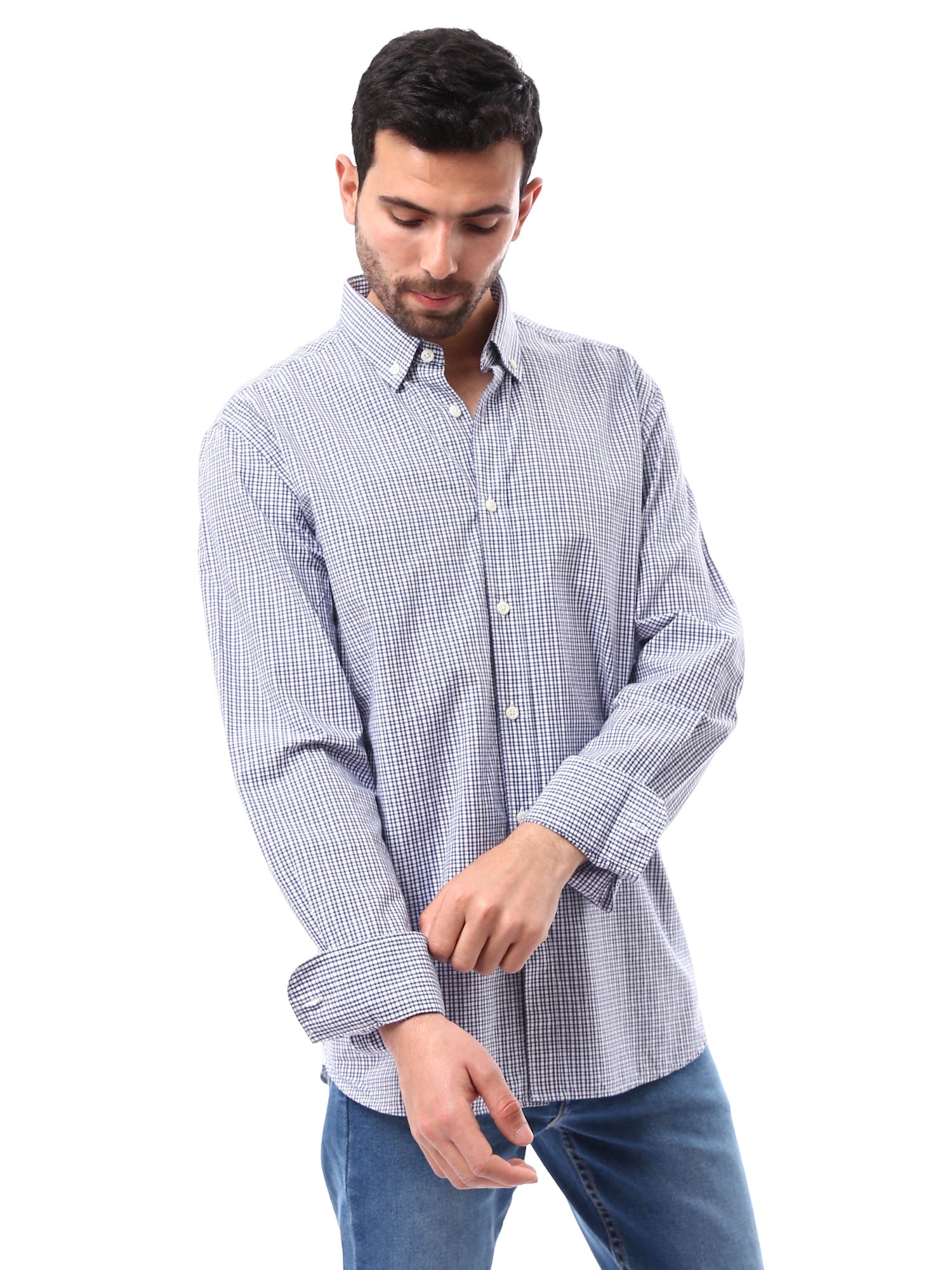 Chemise homme à carreaux manches longues au design moderne - SHI24SCOR17411TM1