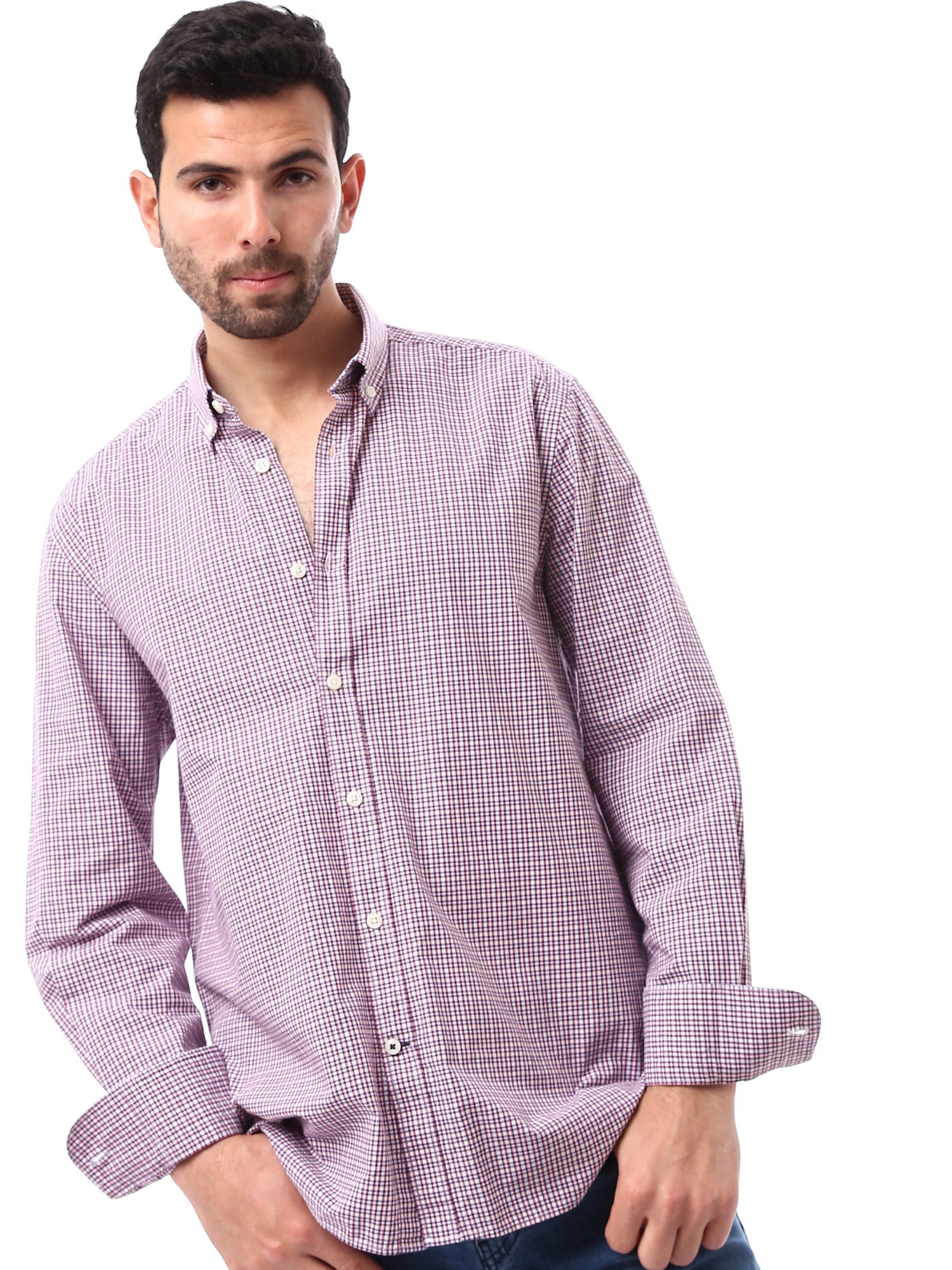 Chemise homme à carreaux manches longues au design moderne - SHI24SCOR17411TM1