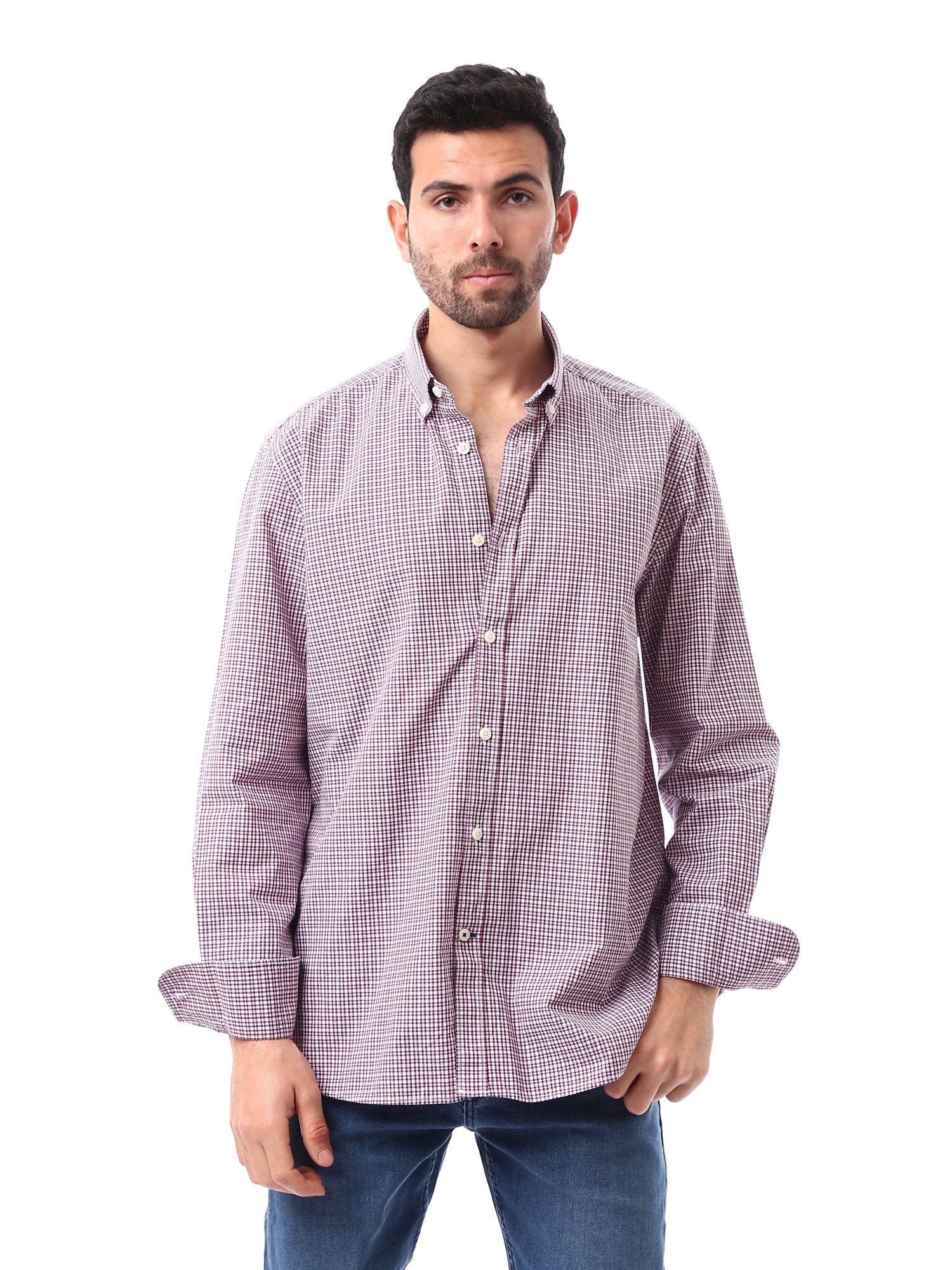 Chemise homme à carreaux manches longues au design moderne - SHI24SCOR17411TM1