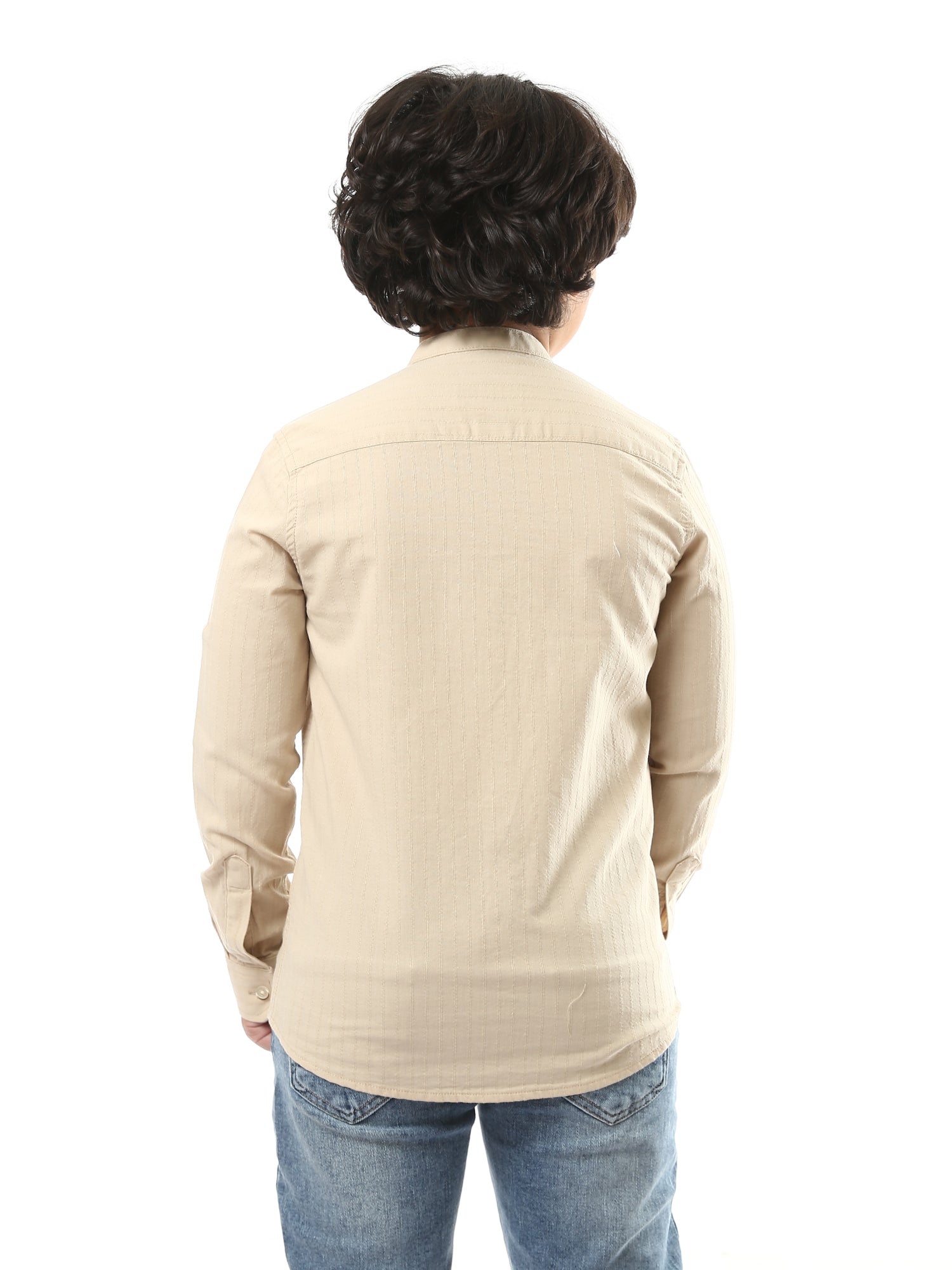Chemise garçon à manches longues avec boutons sur le devant – SHI24SECS31102TB1