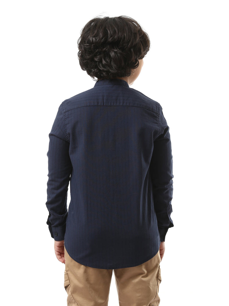 Chemise garçon à manches longues avec boutons sur le devant – SHI24SECS31102TB1