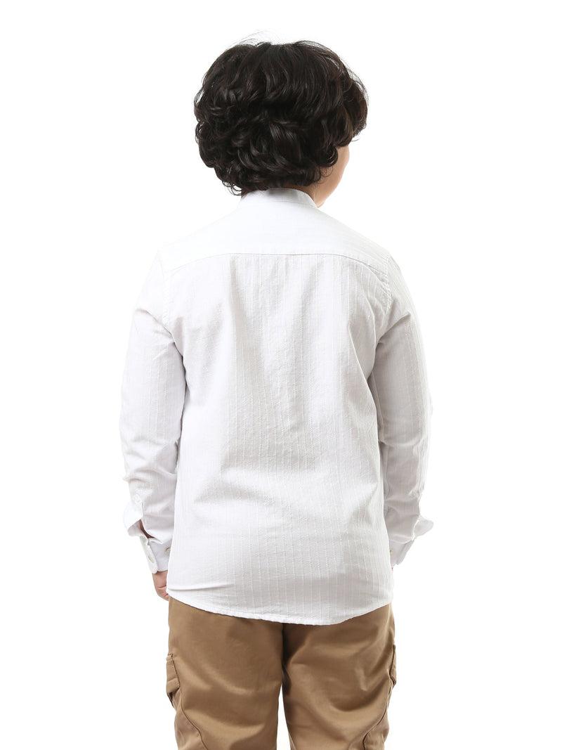 Chemise garçon à manches longues avec boutons sur le devant – SHI24SECS31102TB1