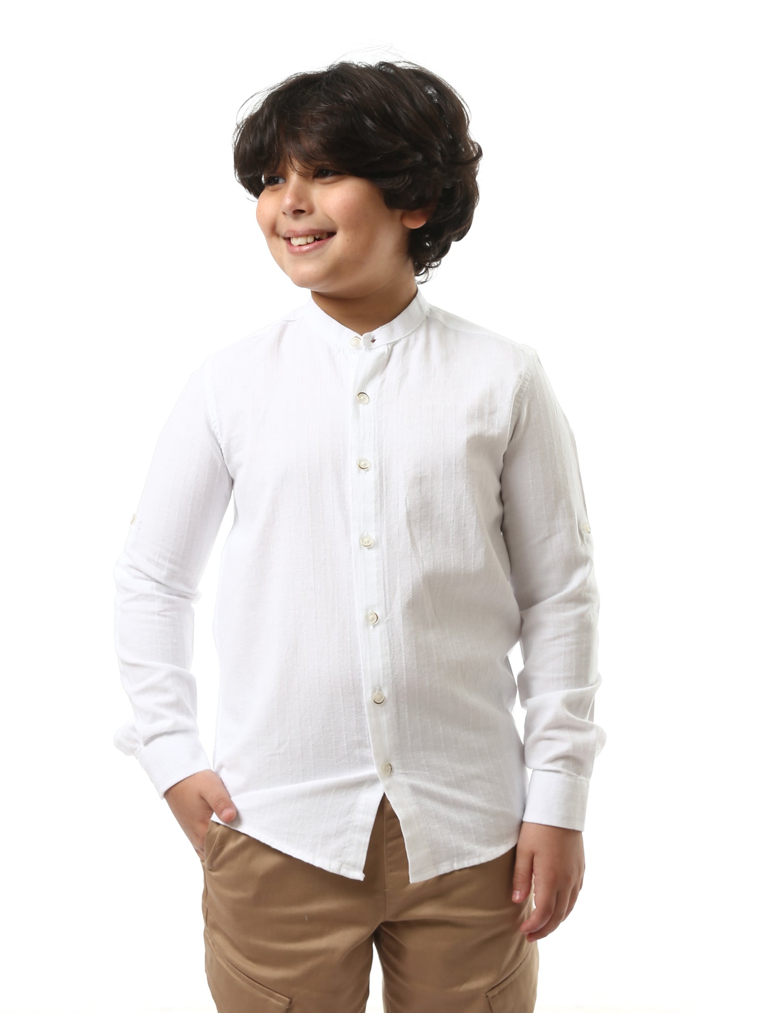 Chemise pour garçon à manches longues avec boutons à l'avant – SHI24SECS31102TB1