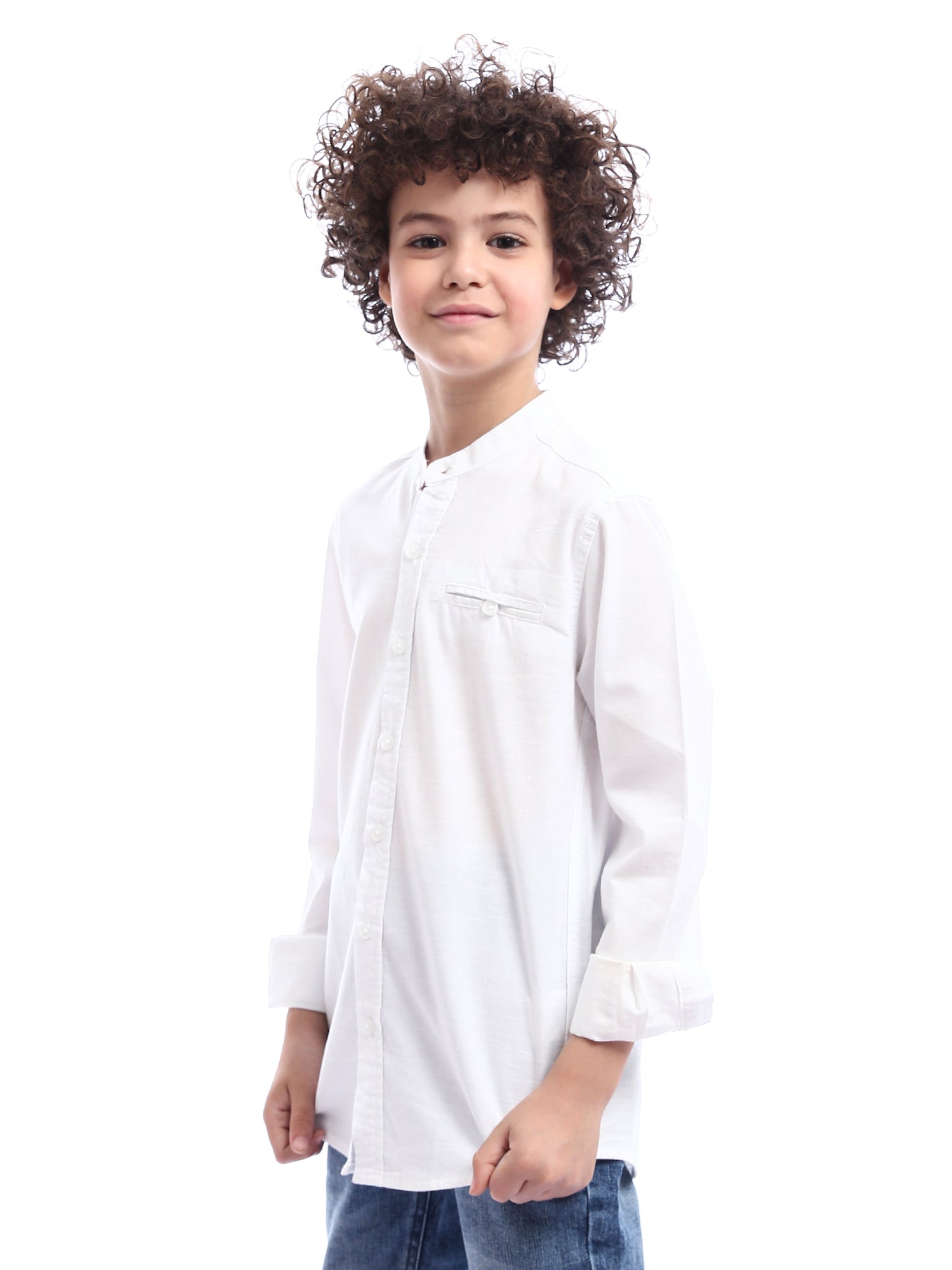 قميص أطفال أولادى مع ياقة مستقيمة -SHI24SECS31113TB1