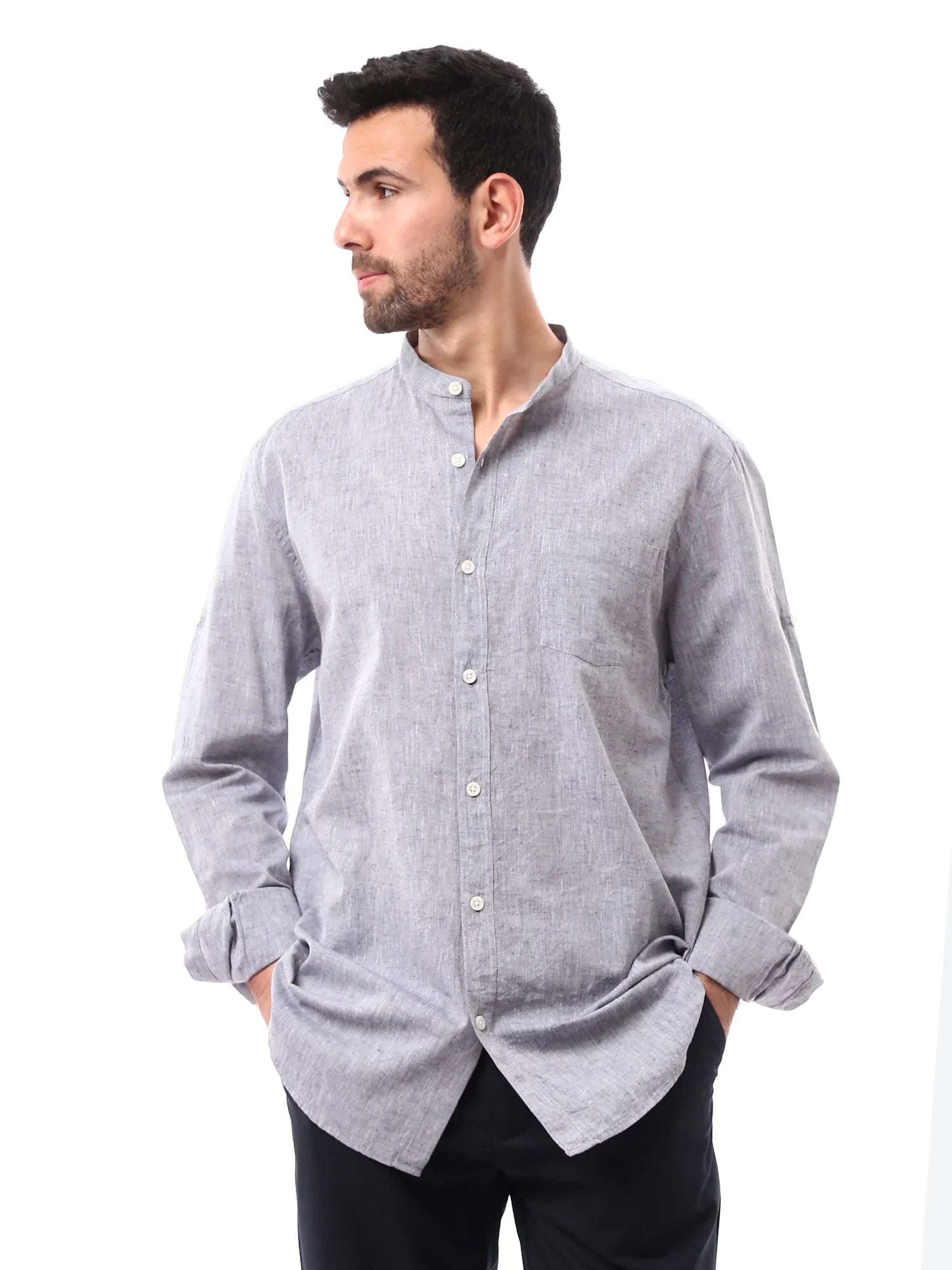 Chemise homme à manches longues, coupe moderne et design élégant.  - SHI24SEIS19429TM1