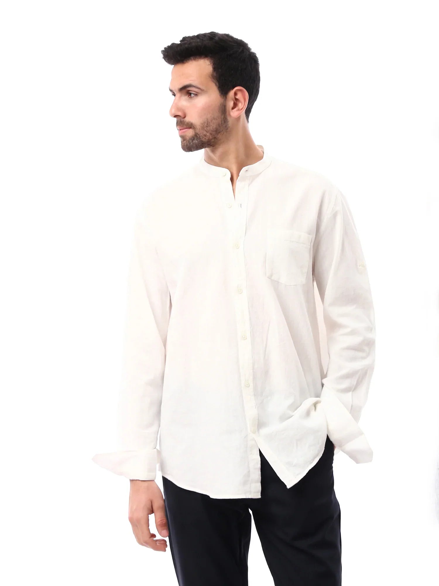 Chemise homme à manches longues, coupe moderne et design élégant.  - SHI24SEIS19429TM1