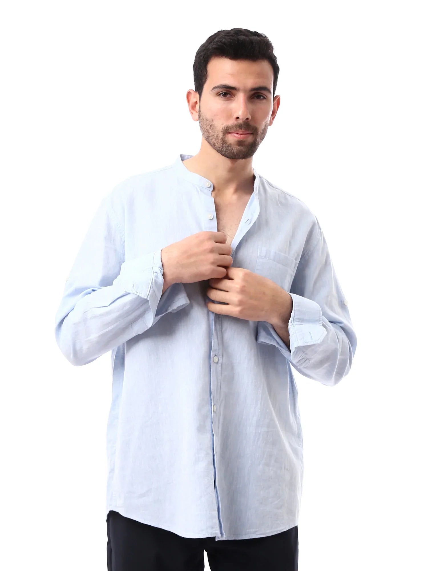 Chemise homme à manches longues, coupe moderne et design élégant.  - SHI24SEIS19429TM1