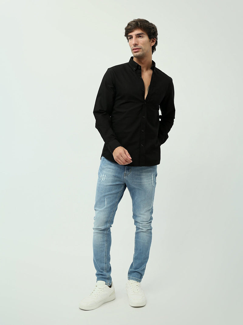 Chemise Homme Manches Longues Slim Fit à Col Boutonné - SHI24SEOR19555TM1