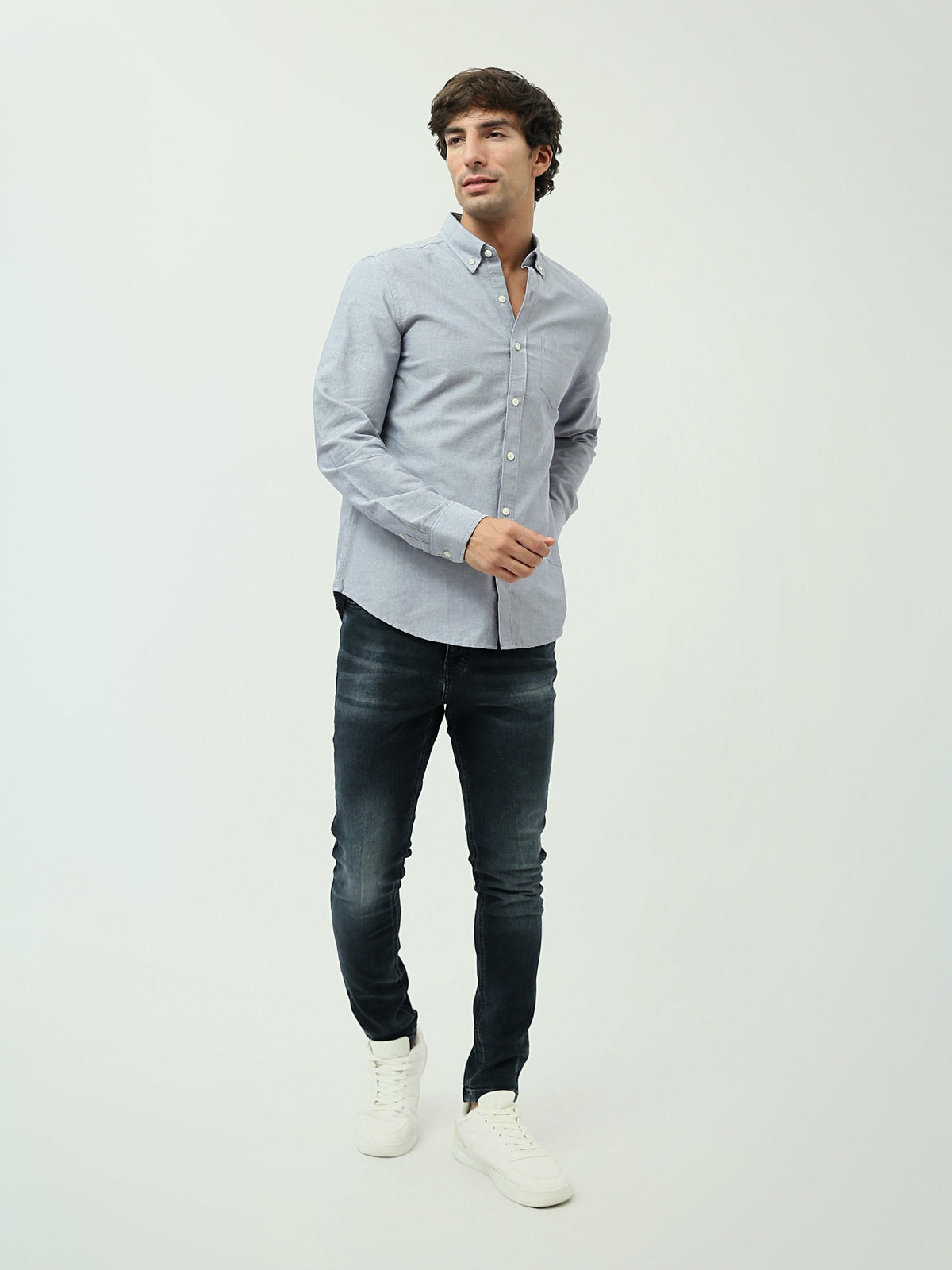 Chemise Homme Manches Longues Slim Fit à Col Boutonné - SHI24SEOR19555TM1
