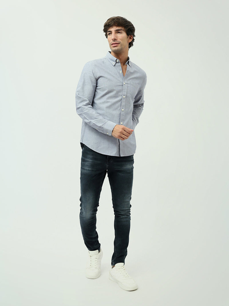 Chemise Homme Manches Longues Slim Fit à Col Boutonné - SHI24SEOR19555TM1