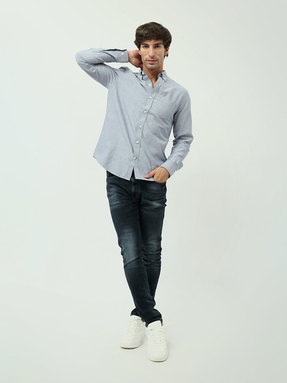Chemise Homme Manches Longues Slim Fit à Col Boutonné - SHI24SEOR19555TM1