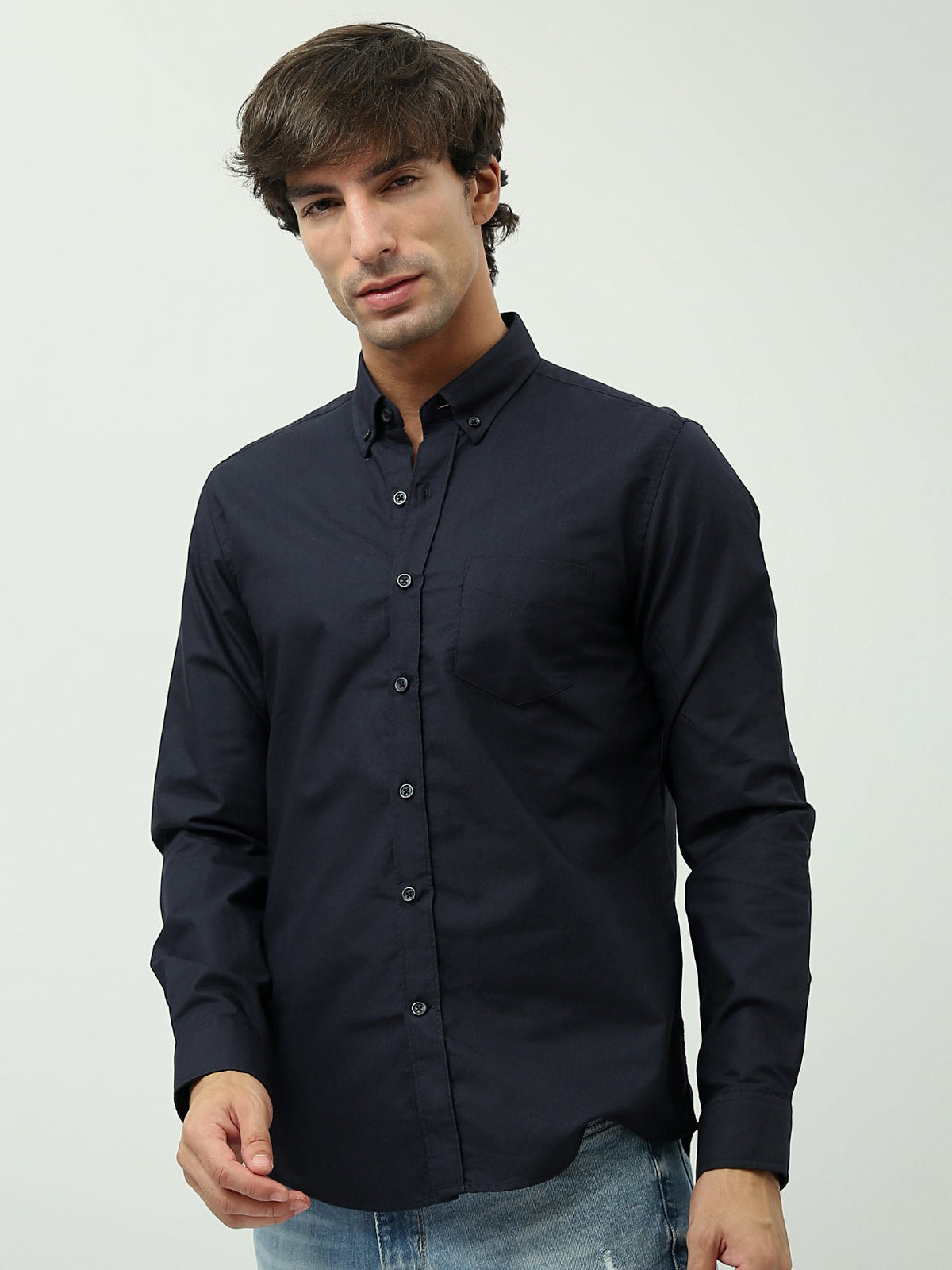 Chemise Homme Manches Longues Slim Fit à Col Boutonné - SHI24SEOR19555TM1