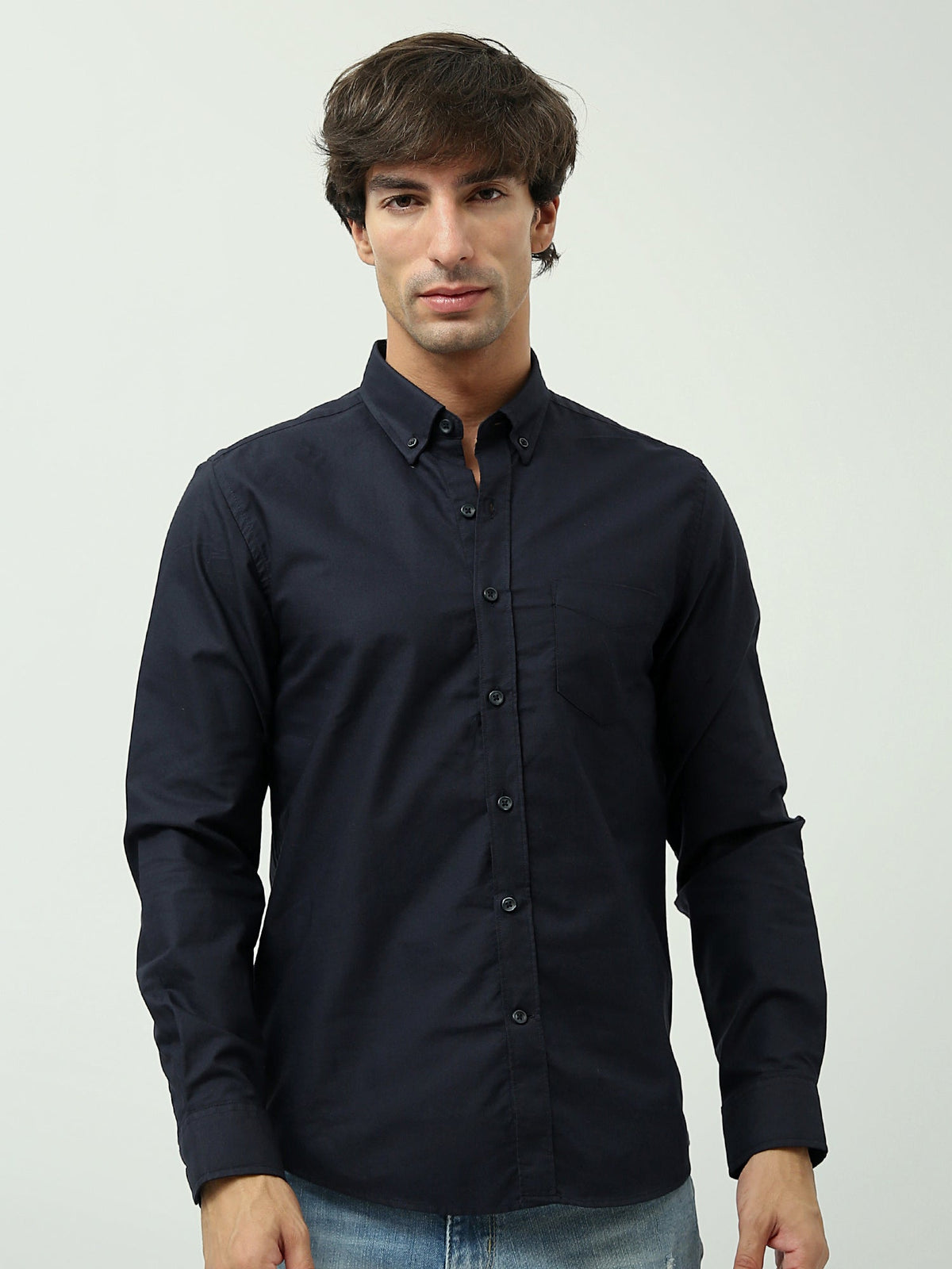 Chemise Homme Manches Longues Slim Fit à Col Boutonné - SHI24SEOR19555TM1