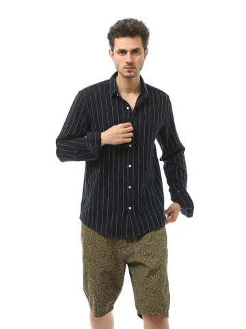 Chemise pour homme décorée de lignes verticales -SHI24SSCR19515TM1