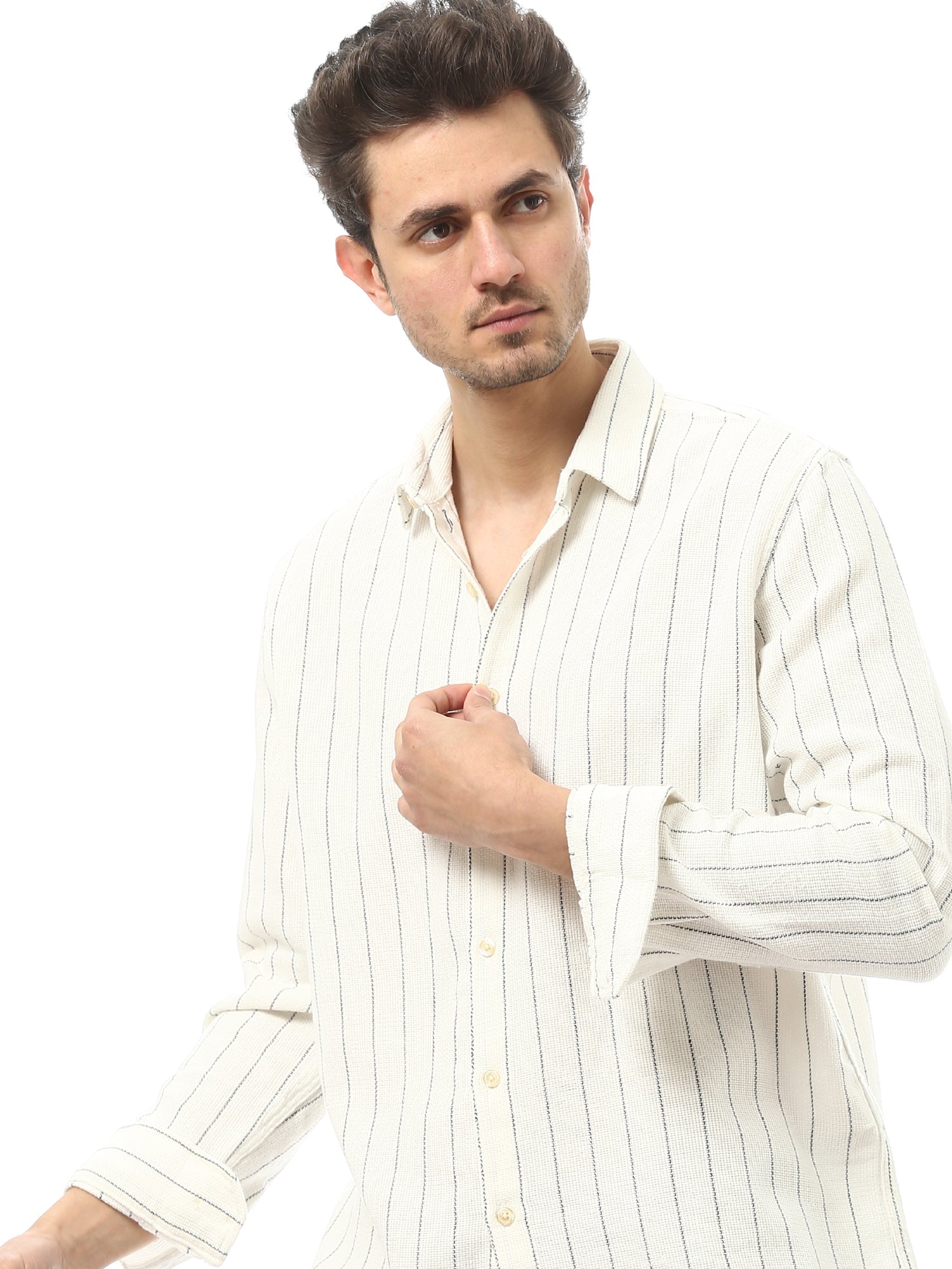 Chemise homme élégante à rayures horizontales – SHI24SSCR19415TM1