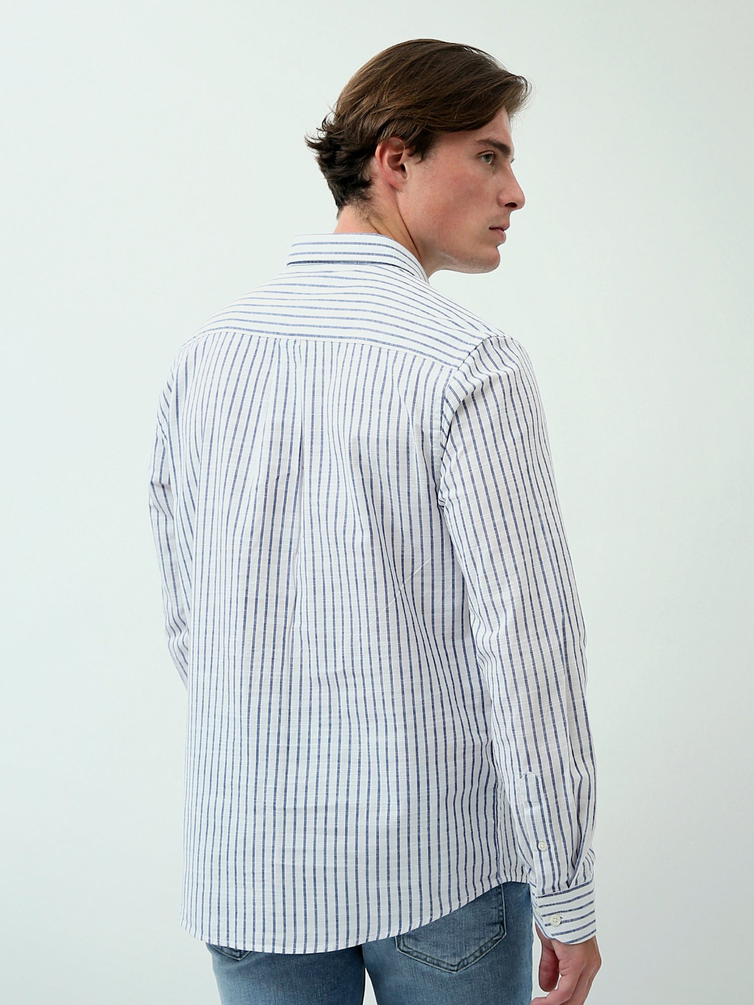 Chemise pour homme à manches longues avec motifs rayés et design élégant - SHI24SSIR17479TM1