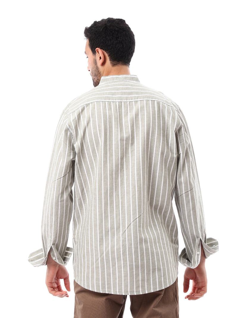 Chemise pour homme à rayures avec manches longues - SHI24SSIS19428TM1