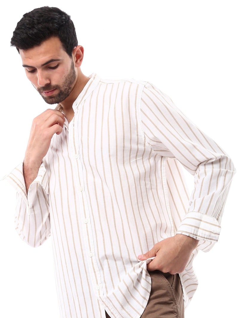 Chemise pour homme à rayures avec manches longues - SHI24SSIS19428TM1
