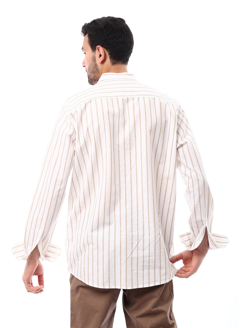 Chemise pour homme à rayures avec manches longues - SHI24SSIS19428TM1