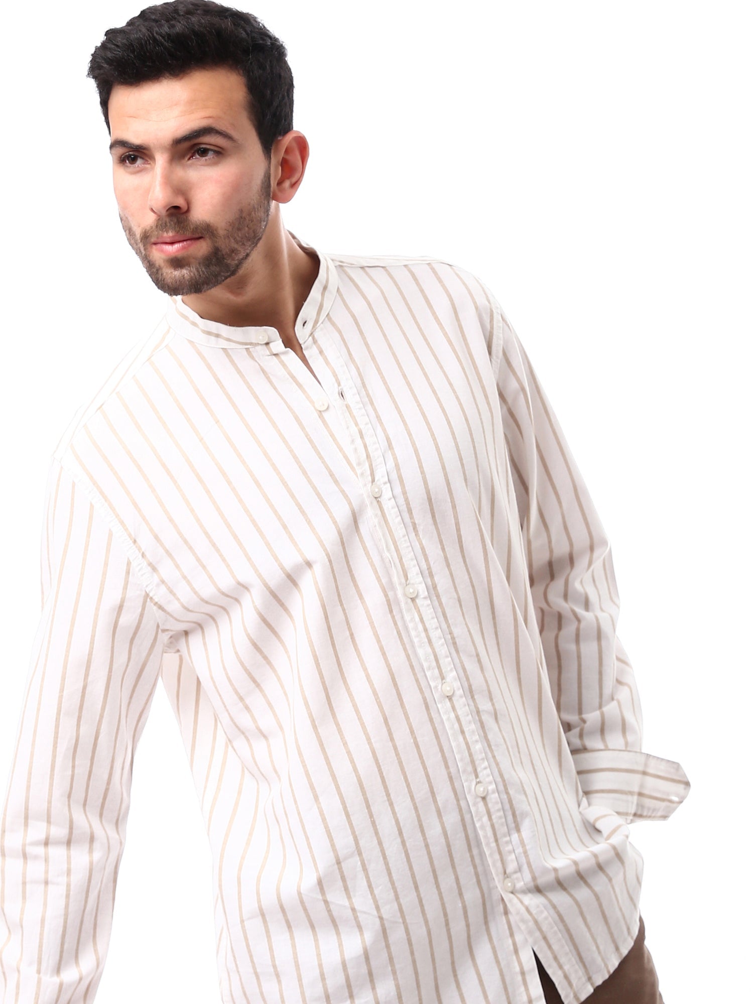 Chemise pour homme à rayures à manches longues - SHI24SSIS19428TM1