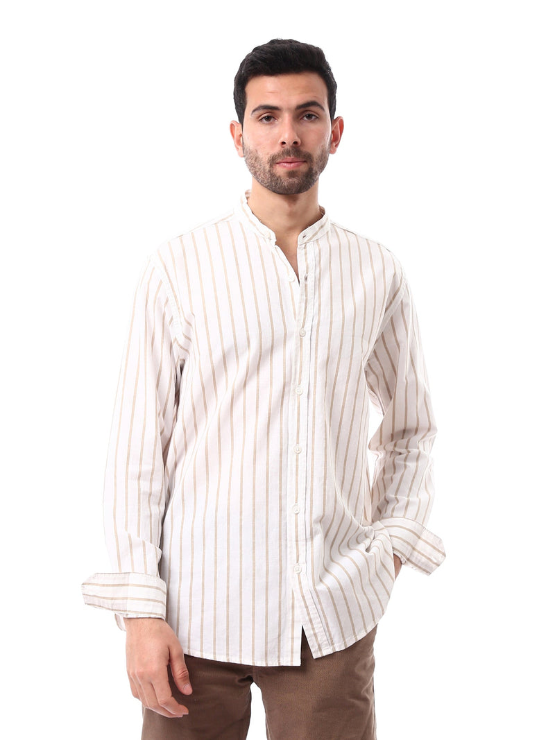 Chemise pour homme à rayures avec manches longues - SHI24SSIS19428TM1