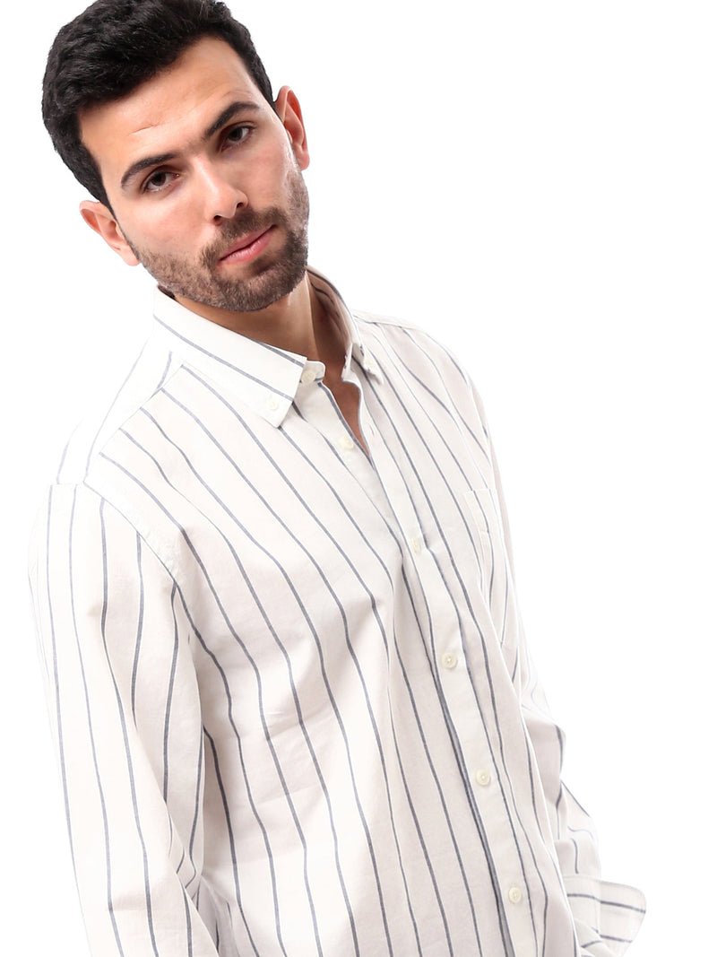 Chemise homme à manches longues à fines rayures – SHI24SSOR17403TM1
