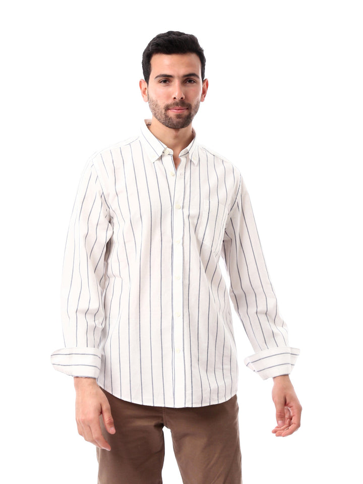 Chemise homme à manches longues à fines rayures – SHI24SSOR17403TM1