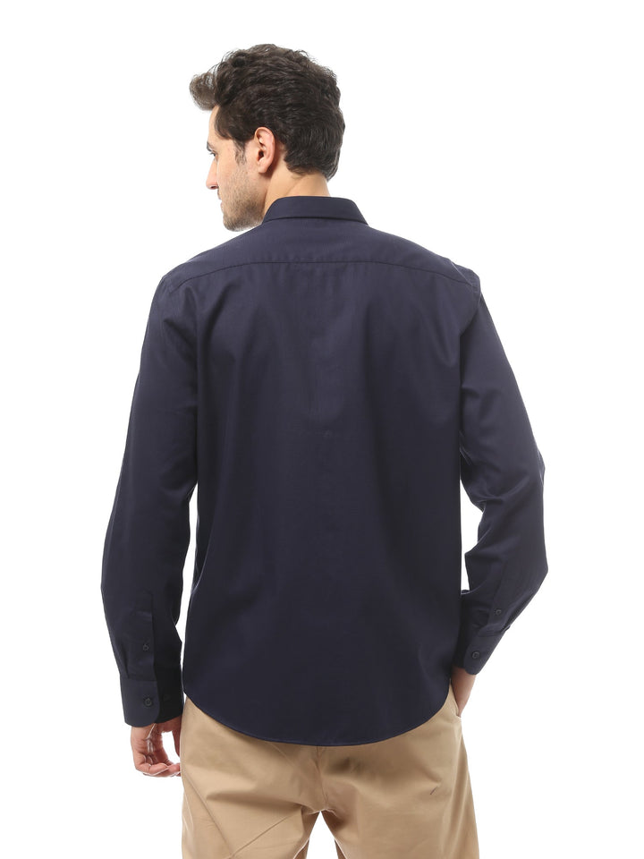 Chemise homme boutonnée manches longues bleu marine élégant - SHI24STCR17423TM1